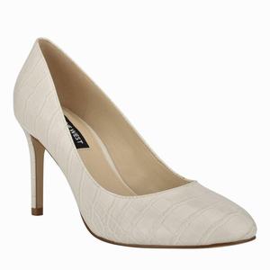 Nine West Dylan Round Toe Pumps - White - Ireland (JQ6210879)